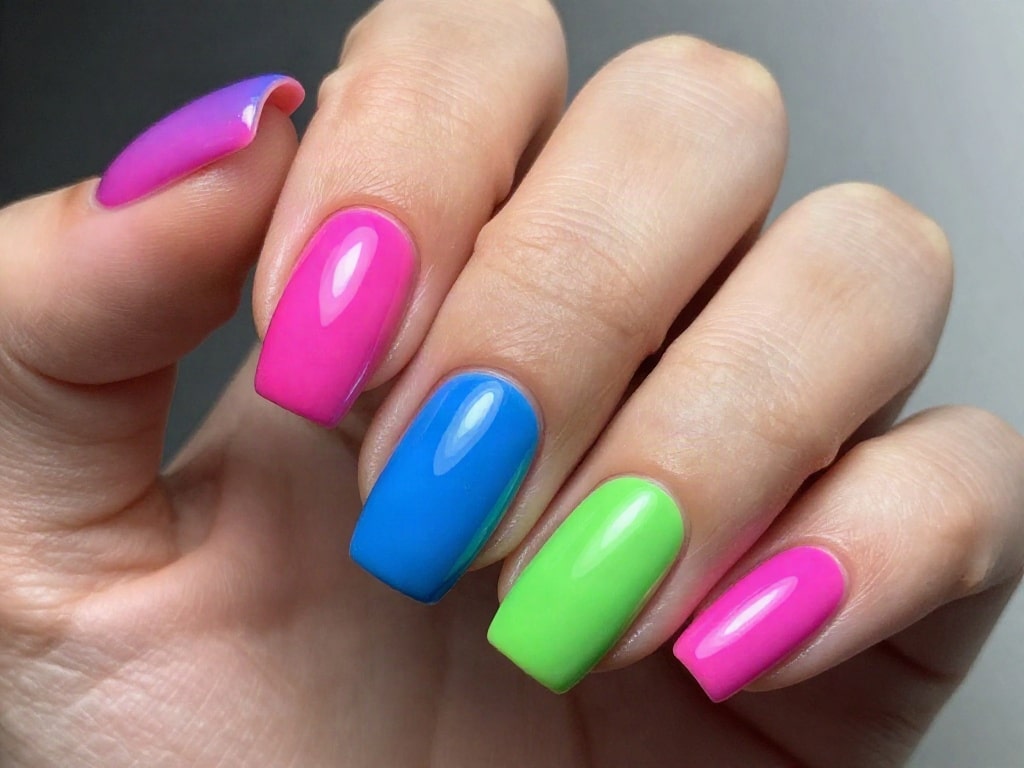 bunte French Nails