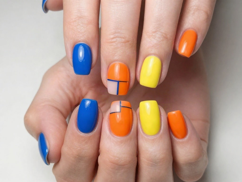 Color Blocking Nägel