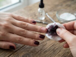 dunklen Nagellack entfernen