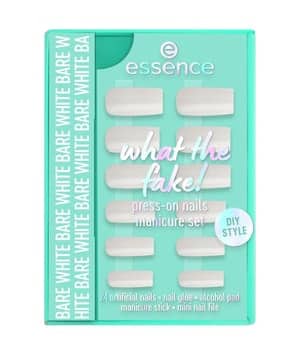 essence what the fake! PRESS-ON NAILS manicure set - bare white Nagelpflegeset Creme