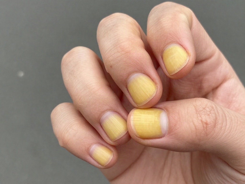 gelbe Fingernägel